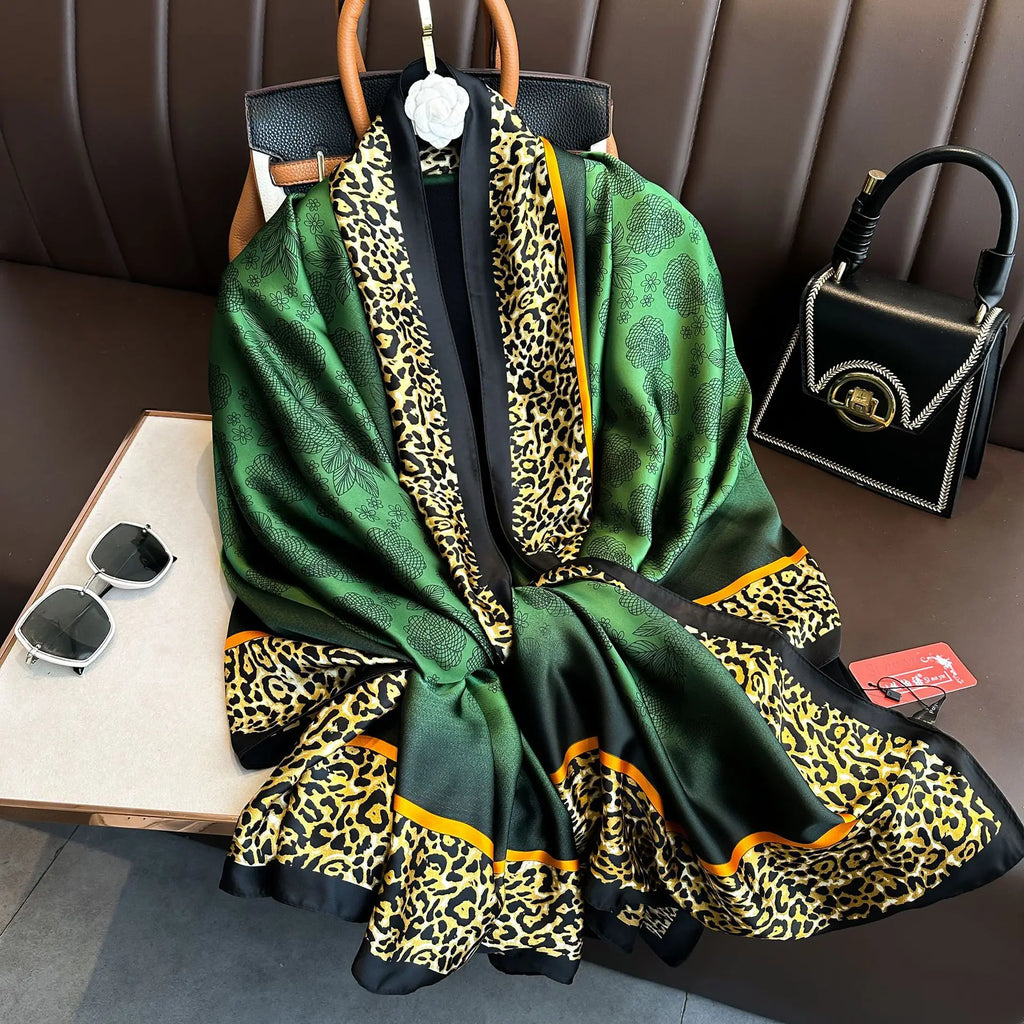 Luxury Brand Silk Scarves Women Fashion Print 180X90CM Long Silk Headscarf