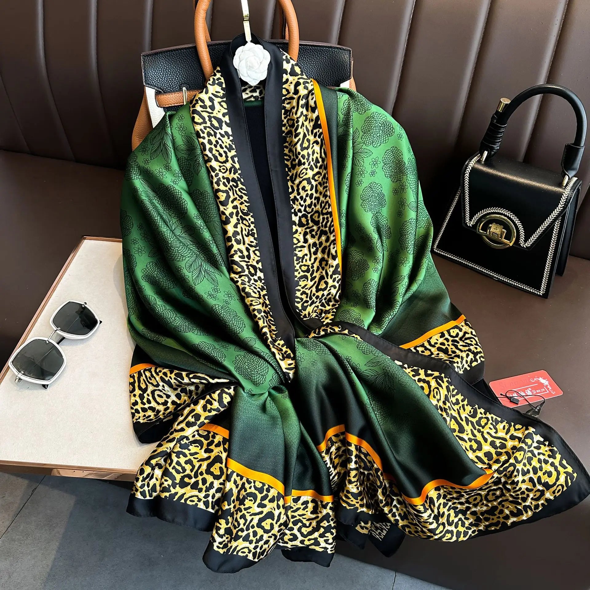 Luxury Brand Silk Scarves Women Fashion Print 180X90CM Long Silk Headscarf