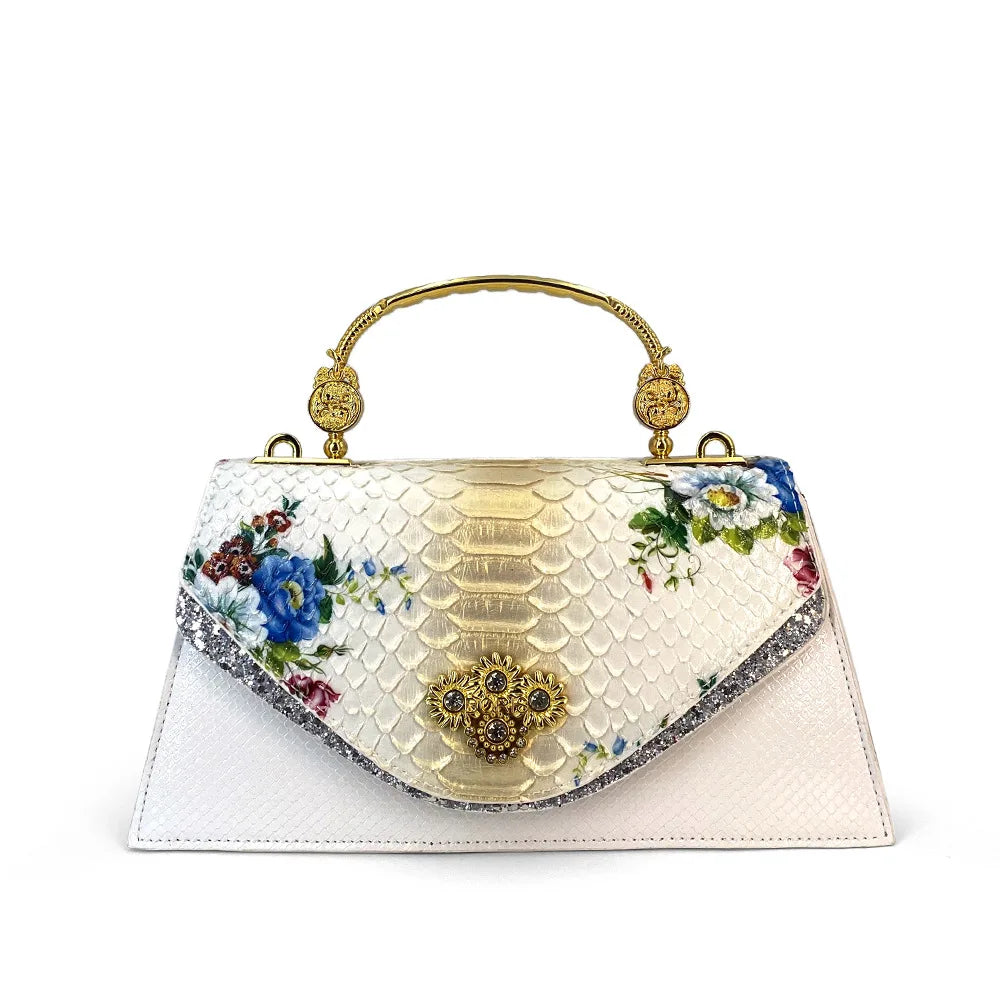 Fashionable Fish Scale Pattern Pu Leather Design Handbag