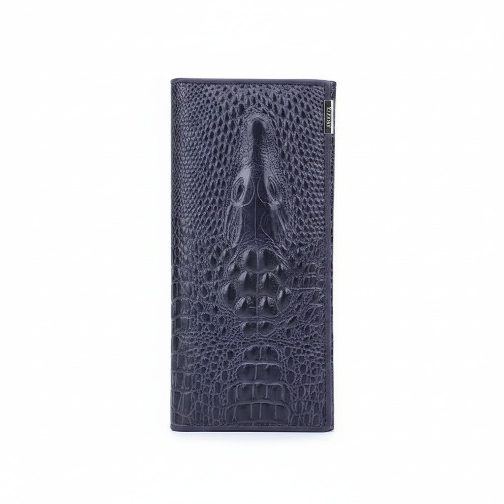 Long Zipper Pattern Leather Wallet Large Capacity Design