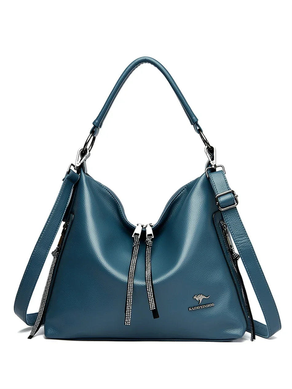 High Quality Leather Shoulder Bag Top-handle Casual Large Capacity Messenger Bag
