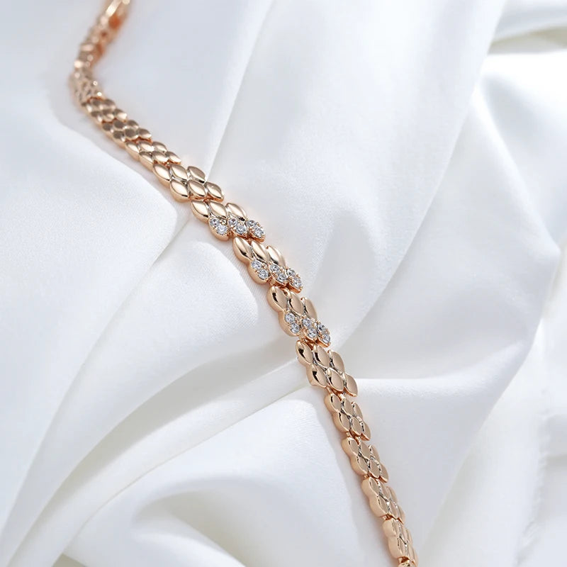 Fashion Rose Gold Color Bracelet Luxury Natural Zircon Fine Jewelry