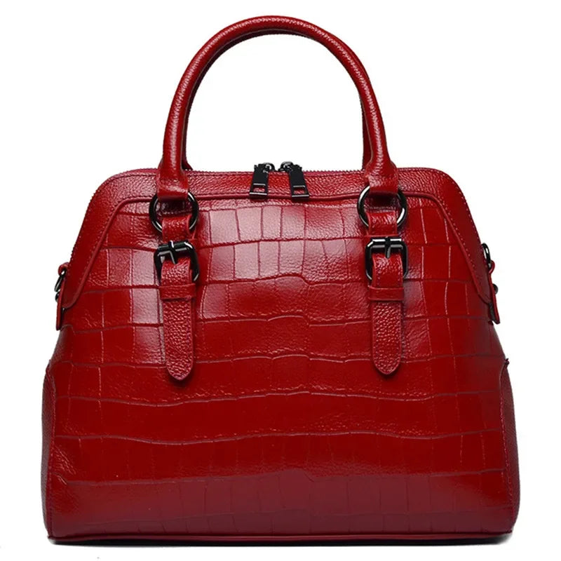 Genuine Leather Handbag Women Messenger Tote Shoulder Bag