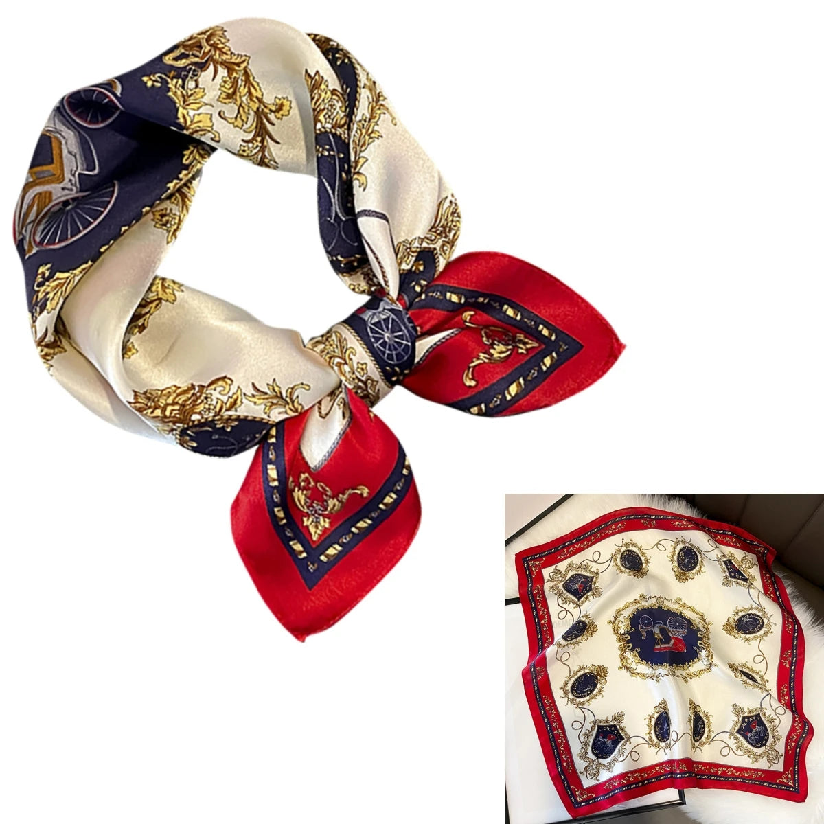 Women 100% Mulberry Real Silk Scarf 53cm