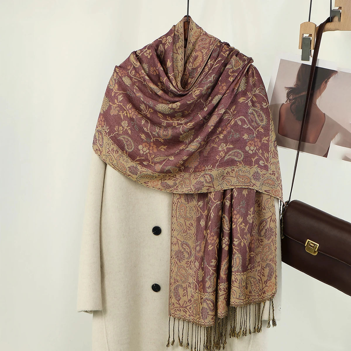 Paisley Embroidery Retro Cashew Cotton Scarf Wraps