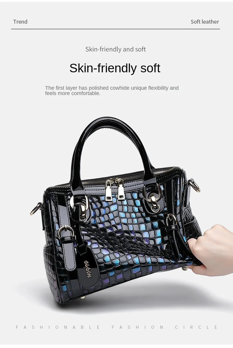 Genuine Leather Fashionable Elegant Large Capacity Shoulder Bag