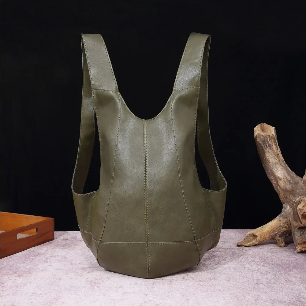 Soft Leather Beetle Bag Backpack Large Capacity Multifunctional Waterproof Trendy Bag