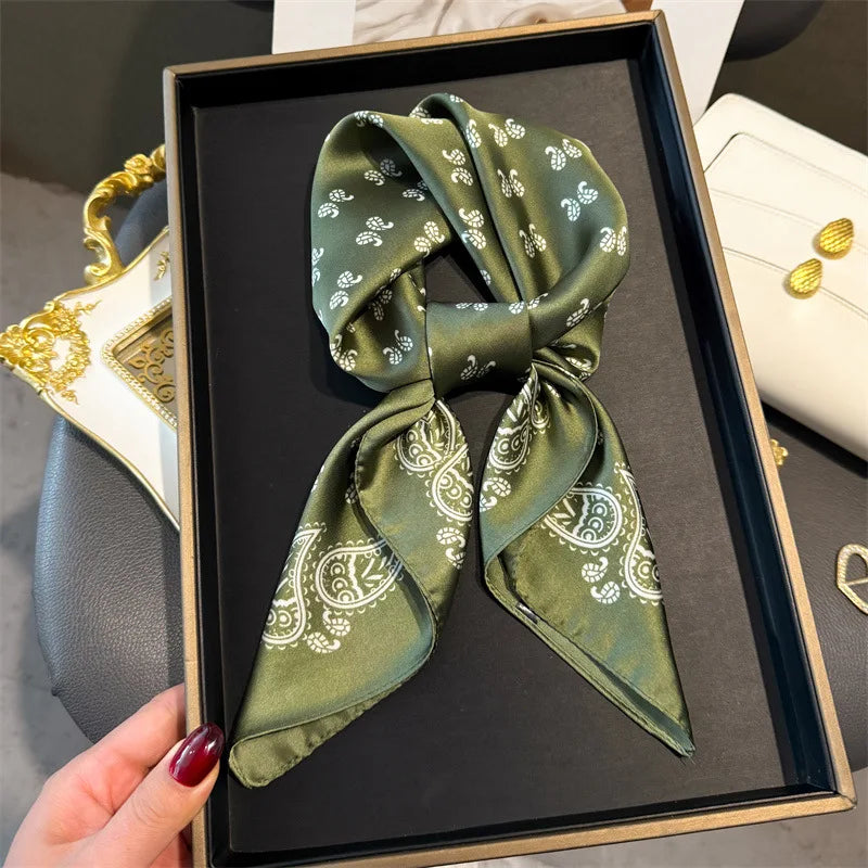 Imitation Silk Printed Square Scarf Fashion Accessories