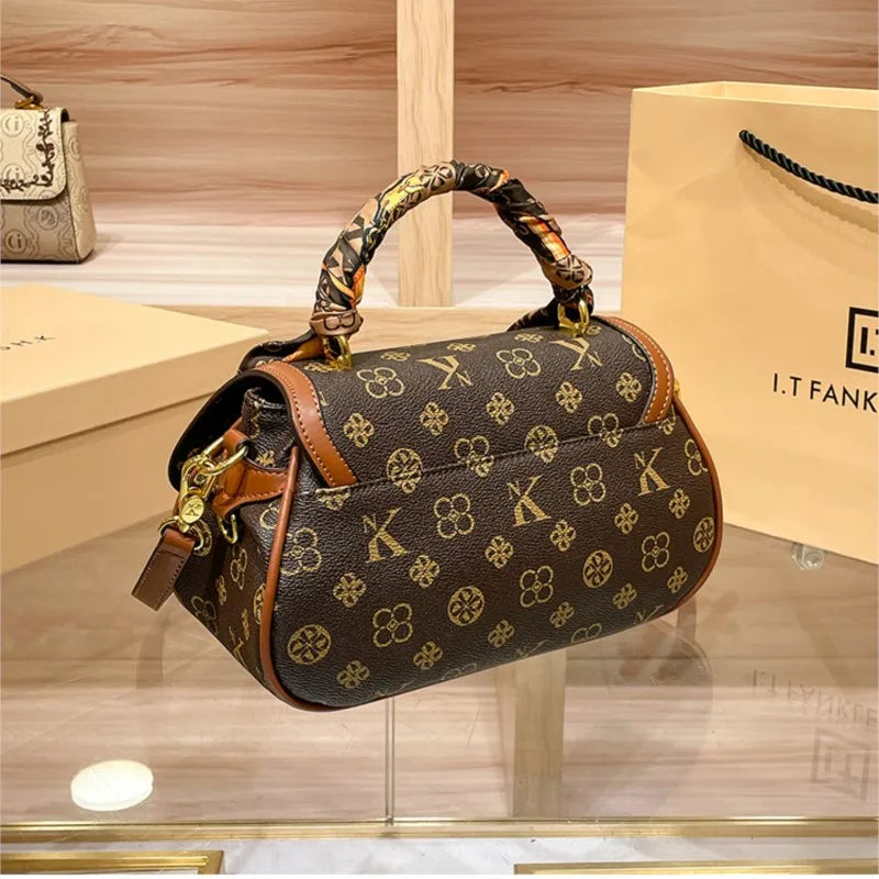 Retro commuting high-end design single shoulder crossbody bag