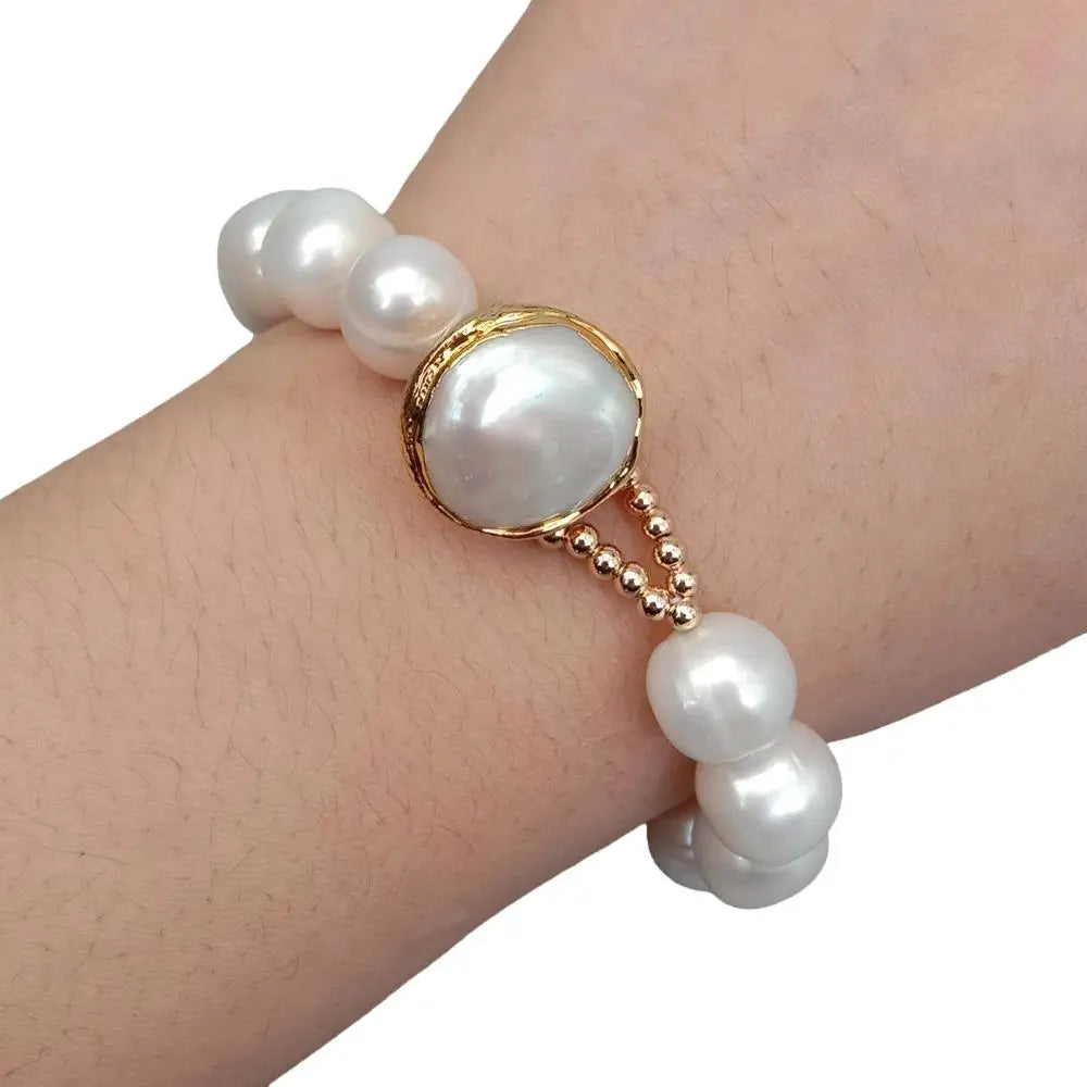 8'' 11-12mm Natural Freshwater Cultured Pearl Bracelet