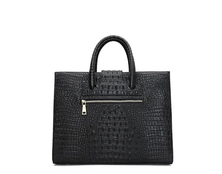 Leather Business Women's Briefcase 14 Inch Laptop Bag Cowhide Portable Handbags