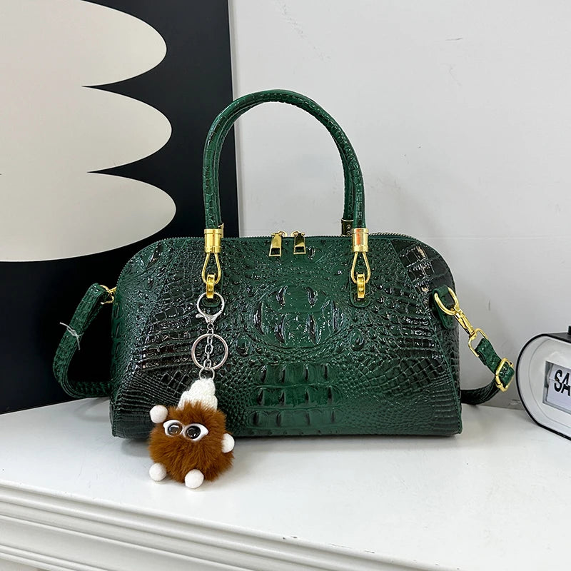 Classic Handbag Crocodile Leather Shoulder Crossbody Bag