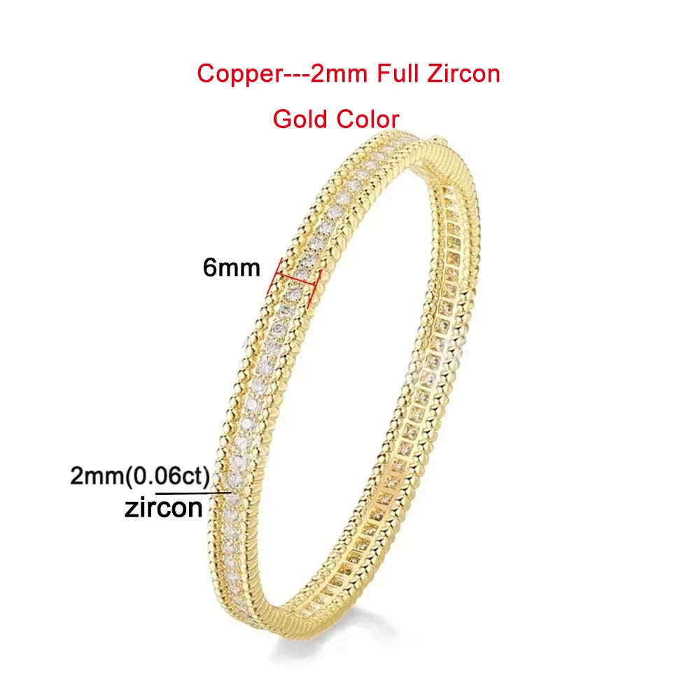 2mm Moissanite Bangle S925 Sterling Silver Plated 18K Gold