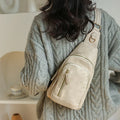 Retro Style Women's Fashion Chest Bag Multilayer Large Capacity Shoulder Bags