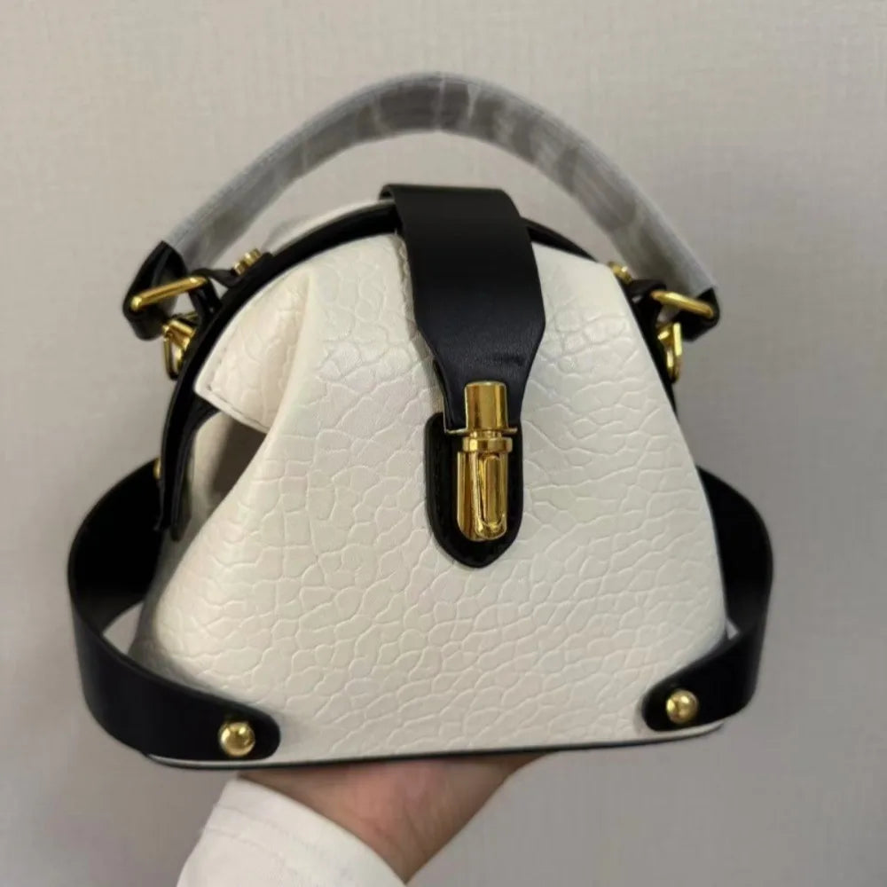 Vintage Shoulder Bag Luxury Leather Metal Buckle Messenger Bag