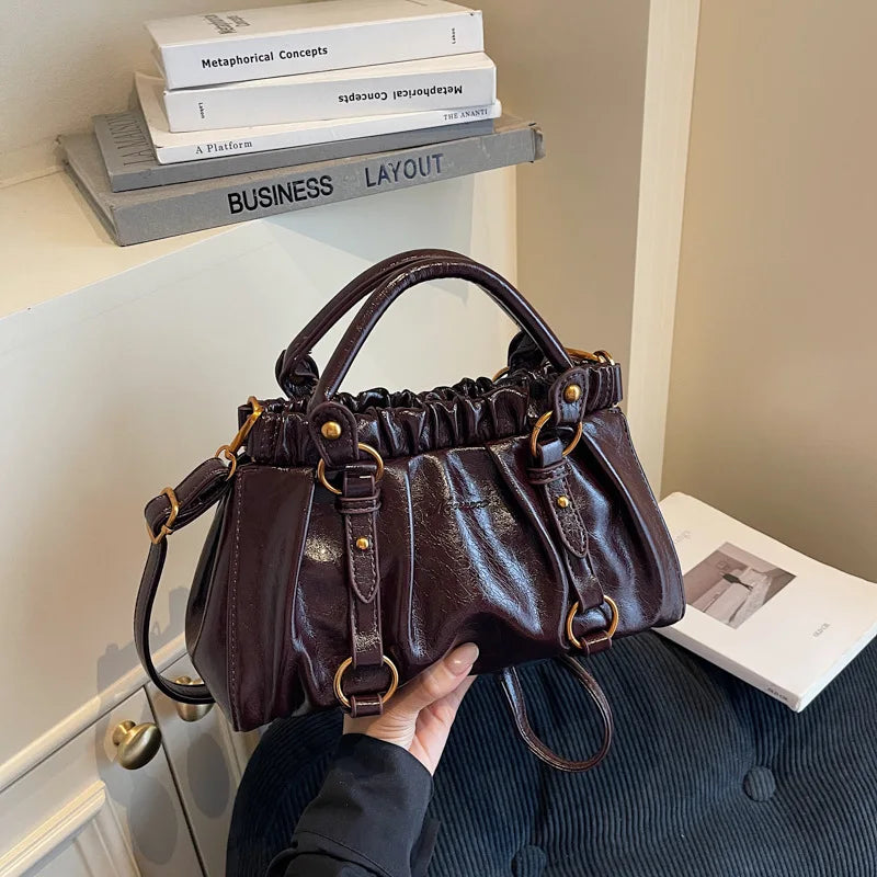 Advanced Retro Handbag Versatile Crossbody Bag Fashionable Hand-held Small Handbag