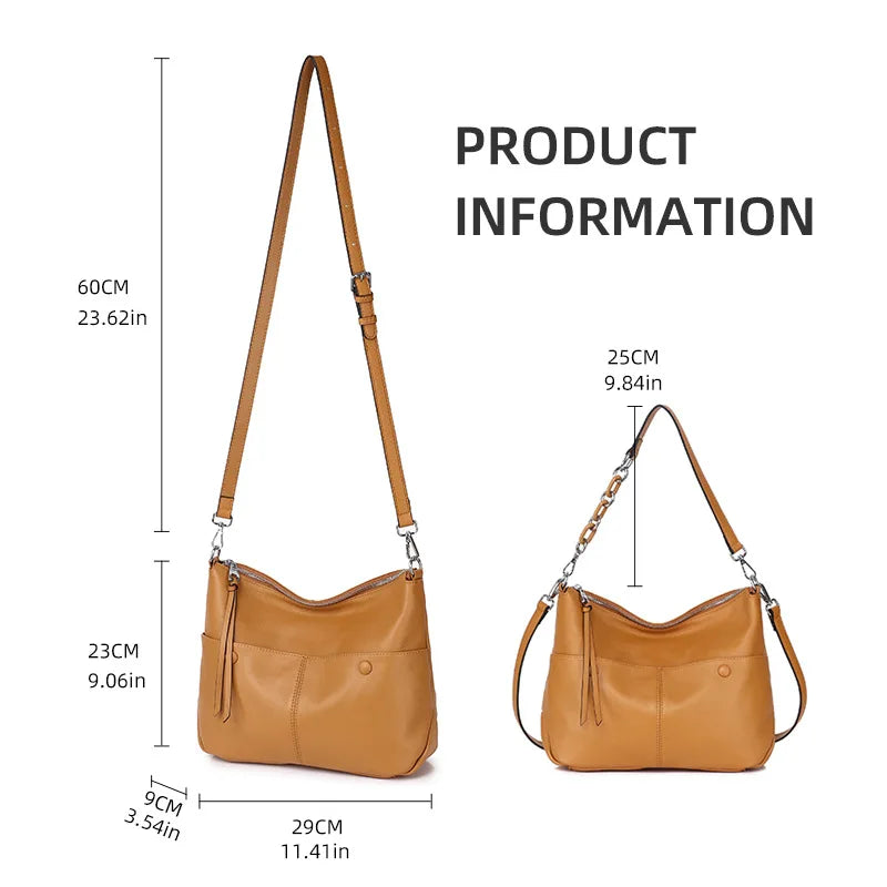 Genuine Leather Shoulder Bag Crossbody Soft Bag