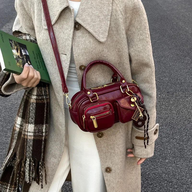 Vintage Style Boston Bag Fashion Handbags Shoulder Bags