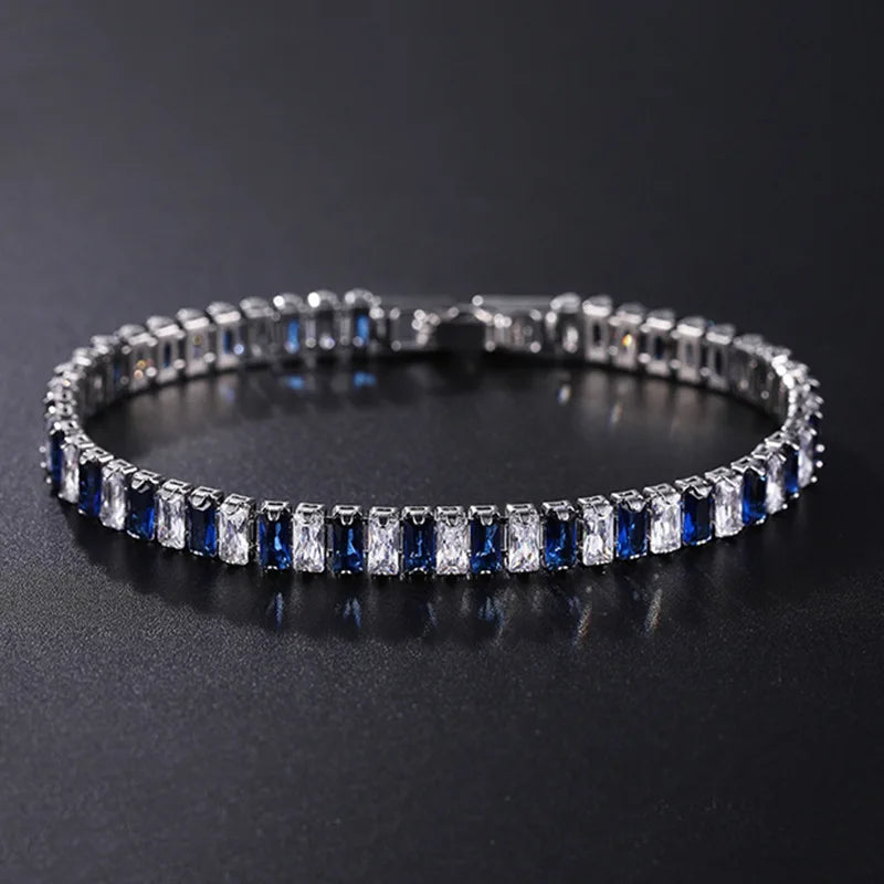 2.5*5mm Cubic Zirconia Bracelet Colorful CZ Tennis Bracelets For Women