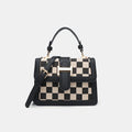 Women's Simple Fashion Handbag Retro Checkered Pattern Handbag Crossbody Bag