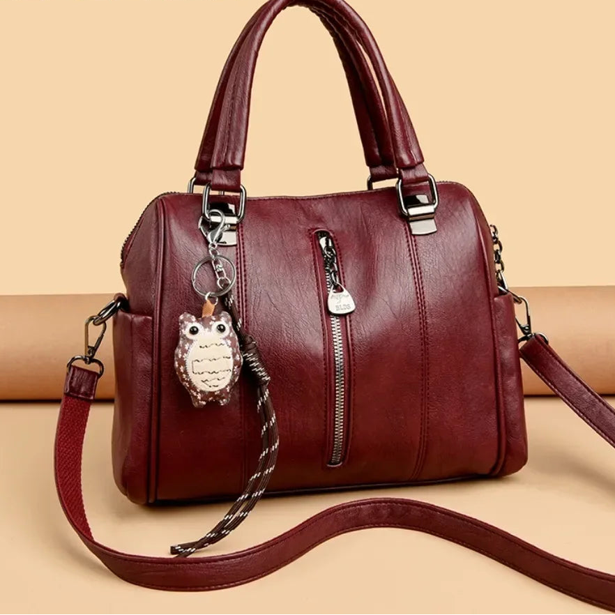 Luxury Design Top-Handle High Quality Leather Handbag Ladies Large Shoulder Bag