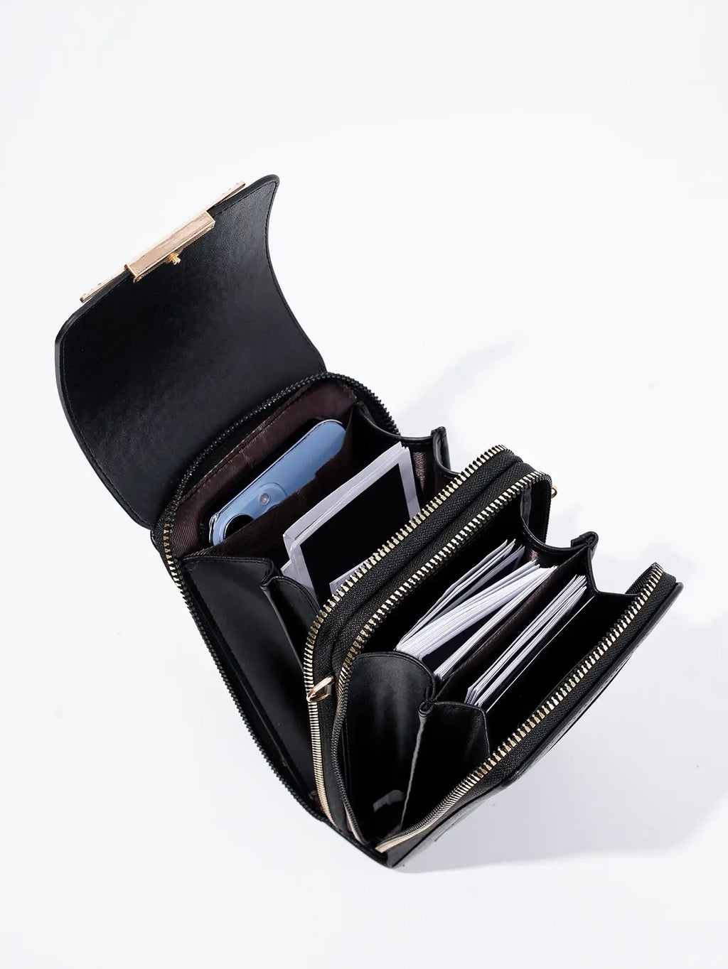 1pcs Solid Color Fashion Multi-pocket Waterproof Phone Wallet