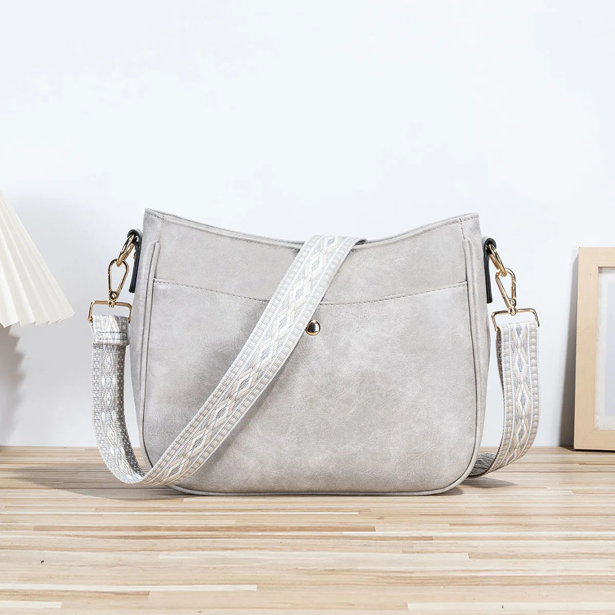 Fashionable Graphic Strap Crossbody & Tote Bag Premium PU Leather