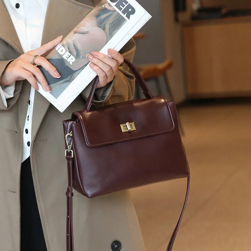 Women Cowhide Genuine Leather Tote Bag Lady Designer Luxury Soft Leather Handbag