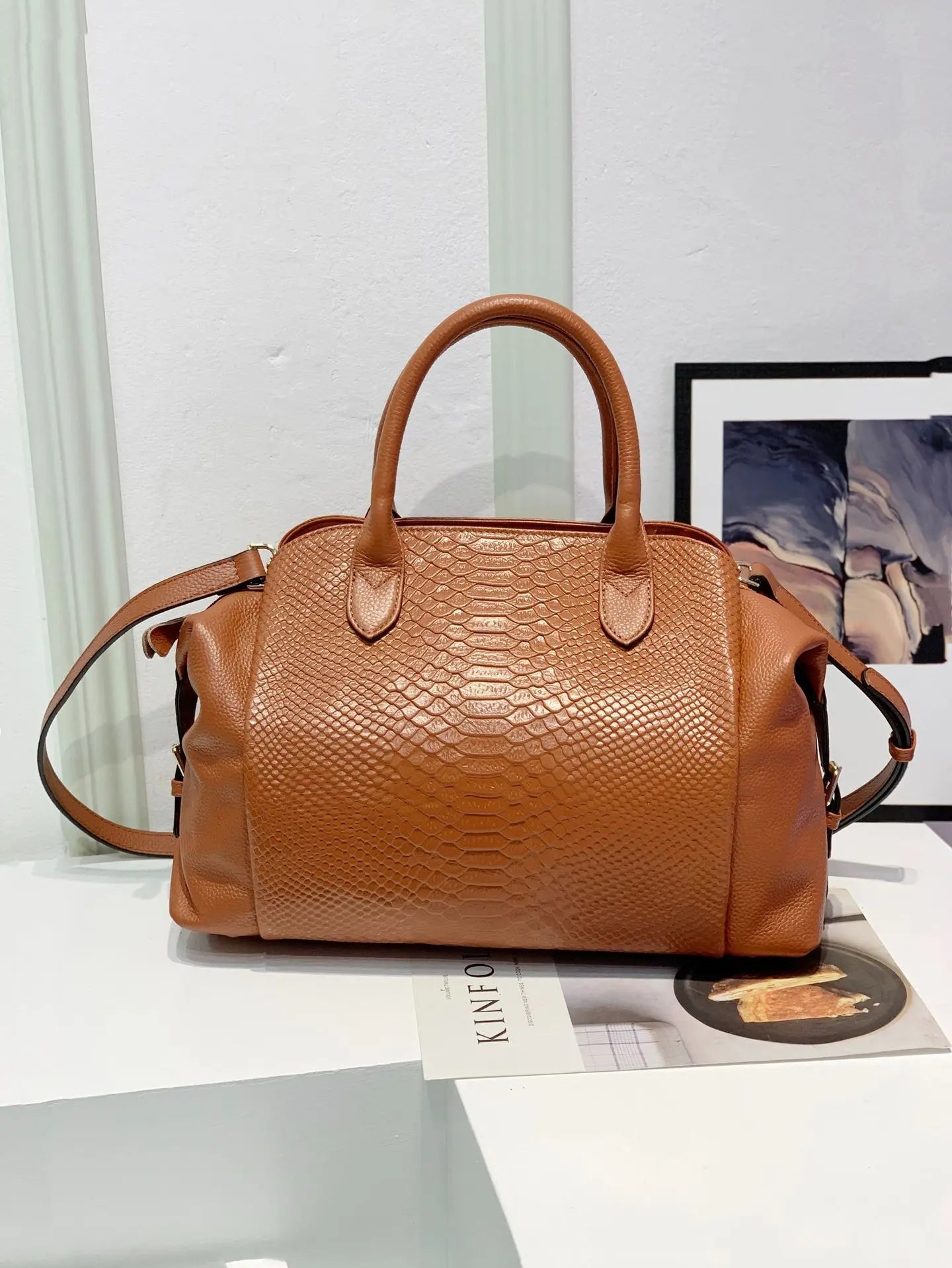 Luxury Fashion Leather Women Bag Crocodile Pattern Handbag