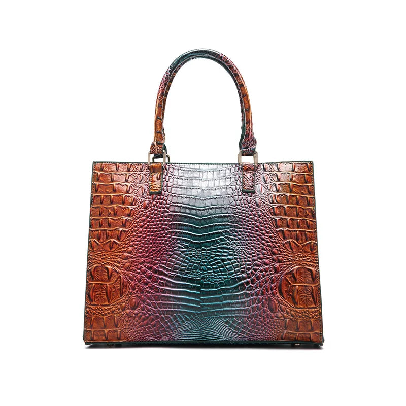 Trendy Vintage Crocodile Pattern Handbag Fashion Design