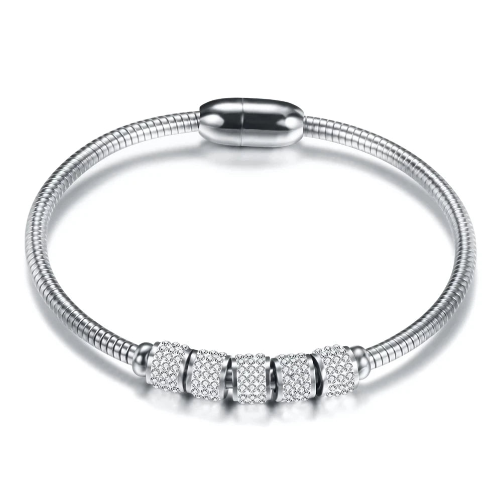 Fashion Bracelet & Bangle Magnetic Clasp Stainless Steel Jewelry