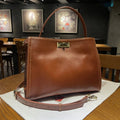 Oil Wax Cow Leather Tote Bag Small Vintage Genuine Leather Bag