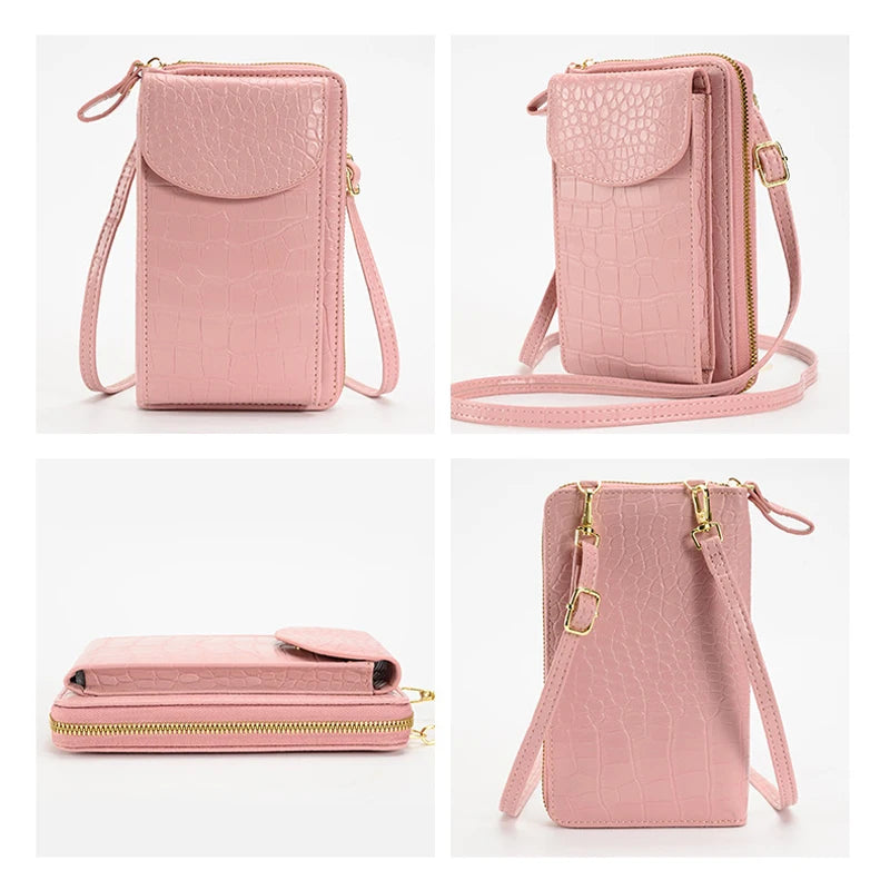 Crossbody Cellphone Purse Phone Bags Ladies Mobile Shoulder Wallet PU Leather