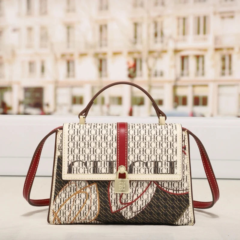 Unisex Tote Bag Versatile Women's Crossbody Shoulder Bag Square Retro Design