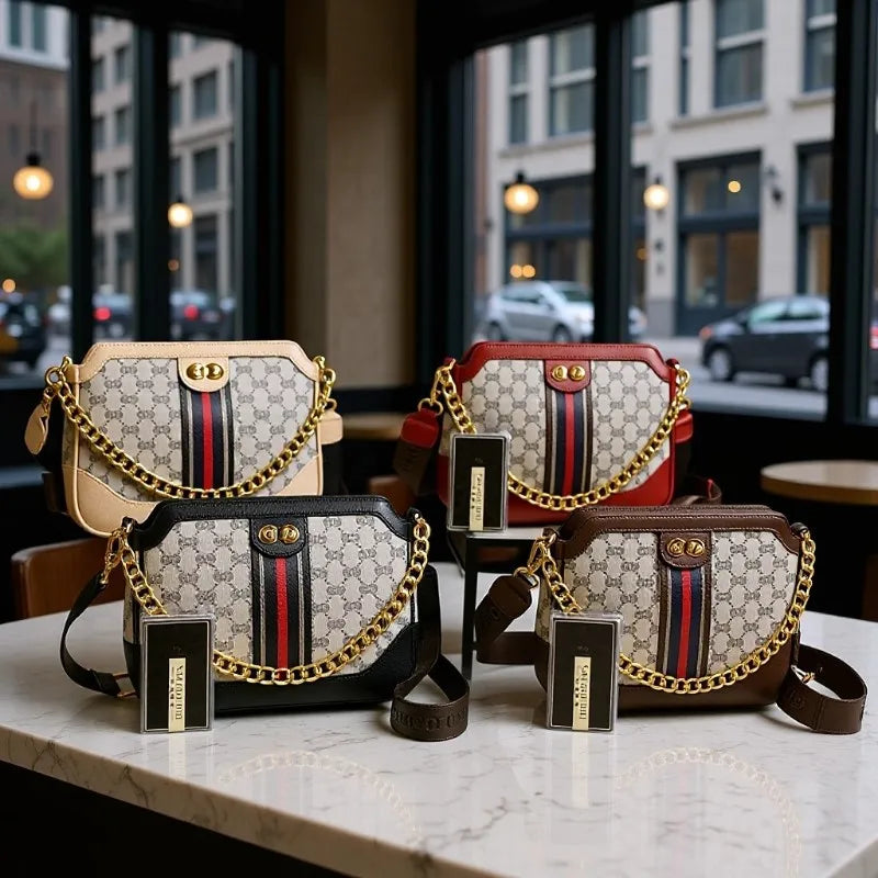 Fashionable Cool Women's Bag PU Leather Crossbody Shoulder Handbag Square Shape