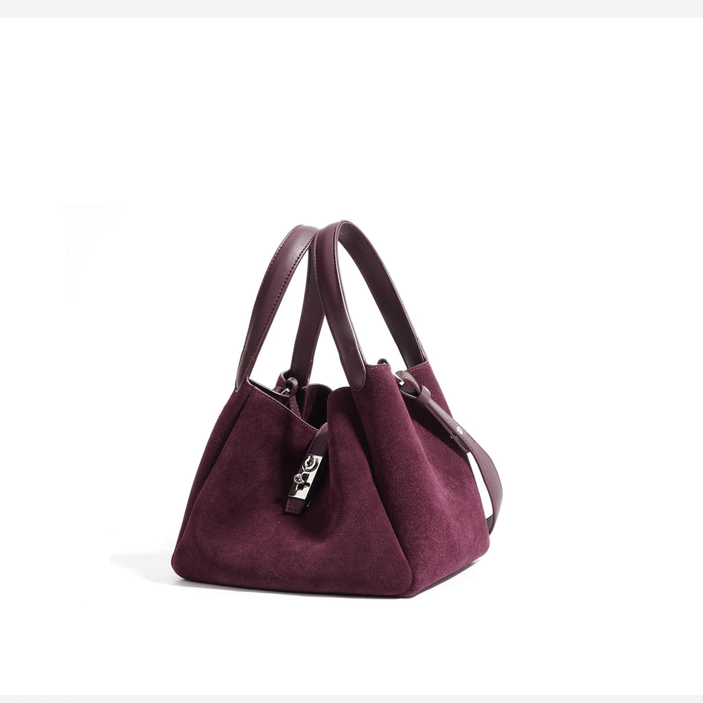 Luxury Suede Leather Hobo Bag Fashion Genuine Leather Vintage Bag