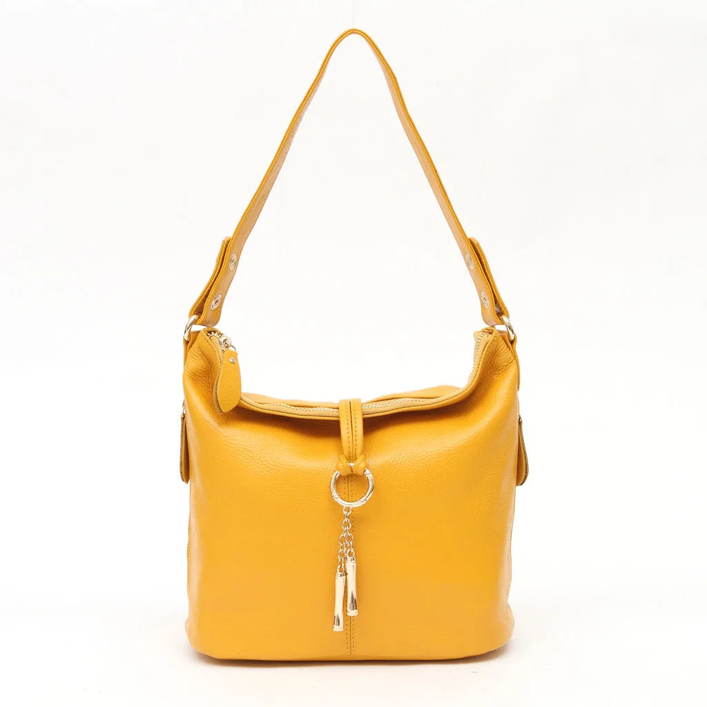 Elegant Women Red Leather Handbag 100% Genuine Leather Lady Hobo Shoulder Bag