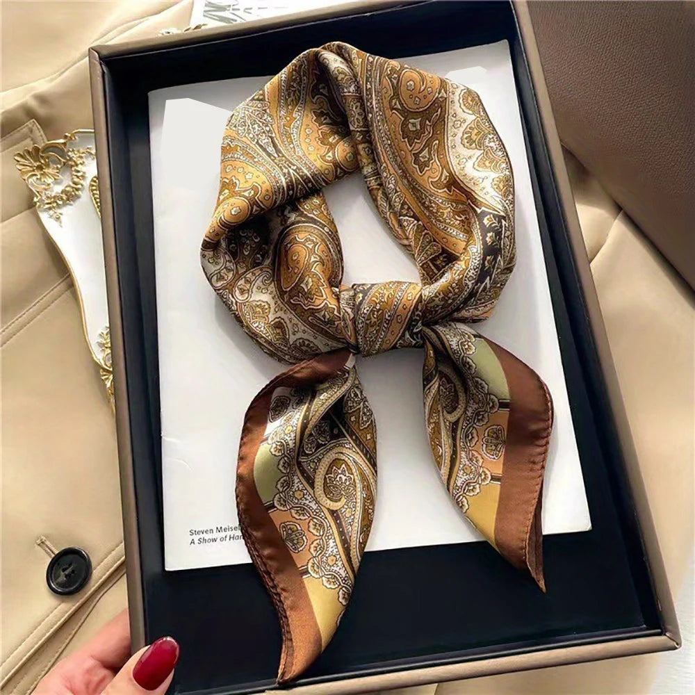 Imitation Silk Printed Square Scarf Fashion Accessories