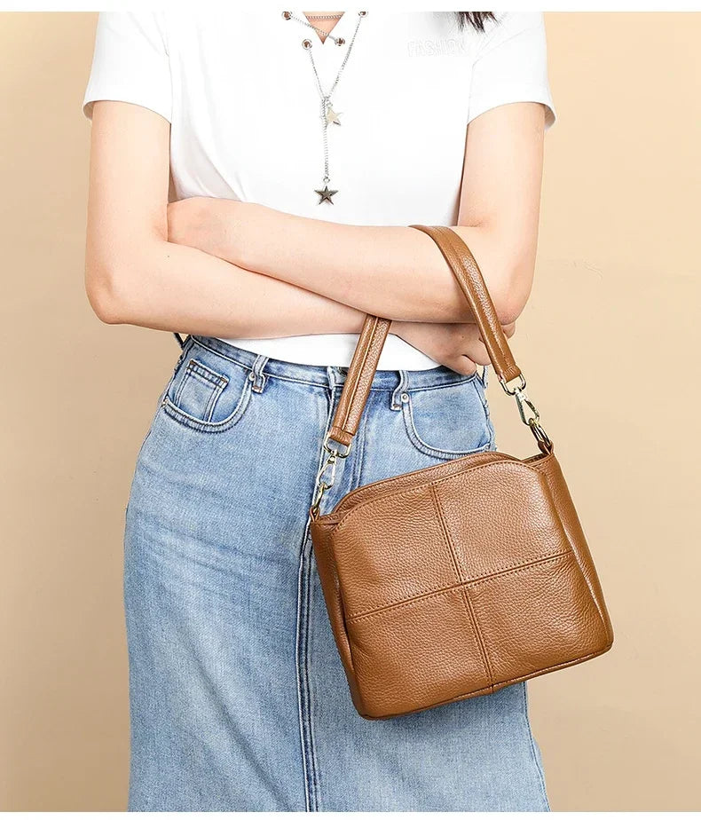 Genuine Leather Underarm Bag Versatile Shoulder Handbag