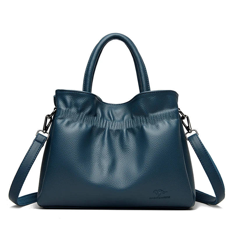 Luxury Soft Leather Shoulder Crossbody Handbags Casual Tote