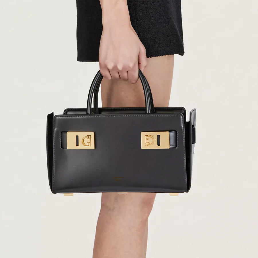 Vintage Luxury Design Crossbody Handbag Elegant Leather Tote