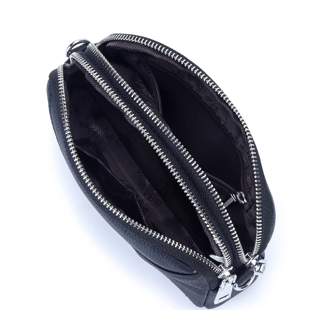Crossbody Bags Genuine Leather Shoulder Purse Cross Body Bag with Wristlet