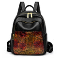Vintage Floral Print High Quality Soft Leather Backpack Women Large Capacity Bag