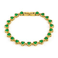 Green Zircon Jewelry Bracelet Stainless steel 18K Gold Plated