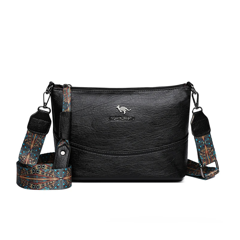 Solid Color Luxury Designer High Quality Leather Handbag Purses Multifunctional