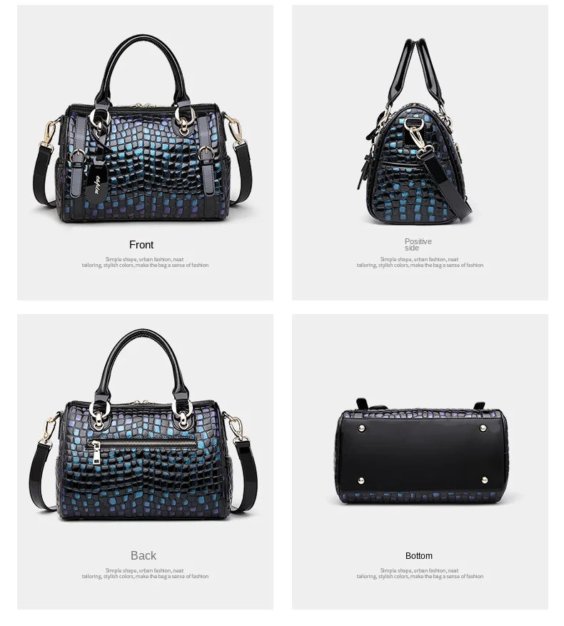 Genuine Leather Fashionable Elegant Large Capacity Shoulder Bag