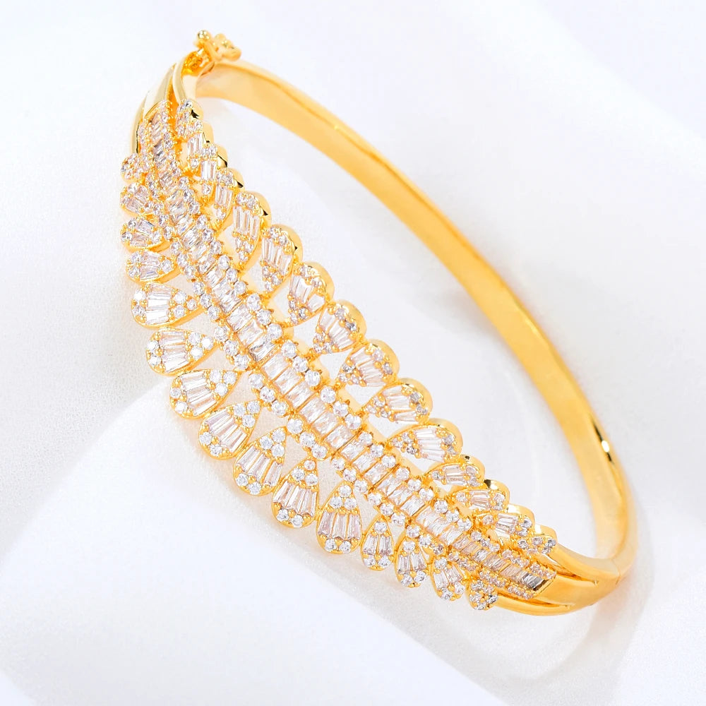 Stackable Bangle For Women Cubic Zircon Shiny Bangle Bracelet Jewelry