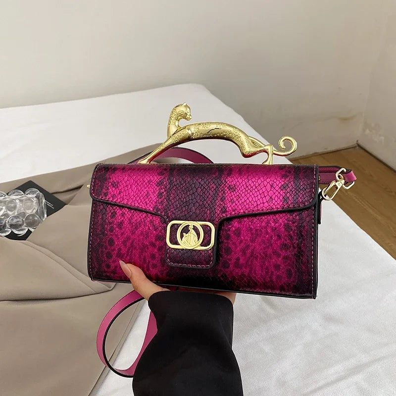 Metal Buckle Fashion Shoulder Bag Luxury Design Handbag