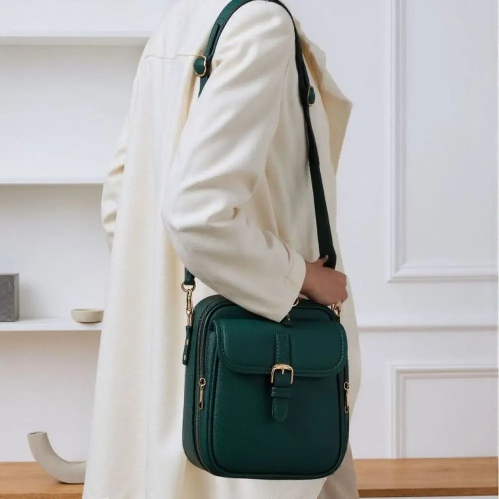 Vintage Messenger Bag Large Capacity Crossbody Leather Bag Adjustable Strap