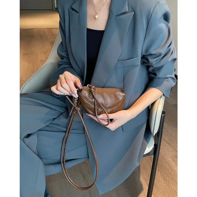 Genuine Leather Shoulder Crossbody Bag Luxury Design Fashion Mini Coin Purse Bag